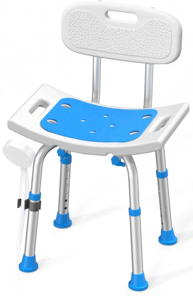 HOMLAND Heavy-Duty Shower Chair with Removable Back