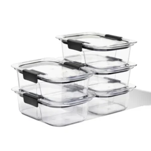 Rubbermaid Brilliance 3.2-Cup Food Containers, Set of 5