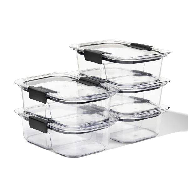 Rubbermaid Brilliance 3.2-Cup Food Containers, Set of 5