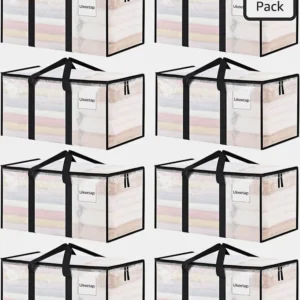 Ukeetap Clear Heavy-Duty Moving Bags, 8-Pack
